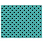 Polka Dots - Black on Verdigris Double Sided Flano Blanket (Medium)