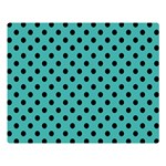 Polka Dots - Black on Verdigris Double Sided Flano Blanket (Large)