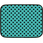 Polka Dots - Black on Verdigris Fleece Blanket (Mini)