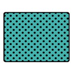 Polka Dots - Black on Verdigris Double Sided Fleece Blanket (Small) (Two Sides)