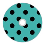 Polka Dots - Black on Verdigris CD Wall Clock