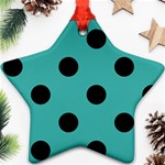 Polka Dots - Black on Verdigris Star Ornament (Two Sides)