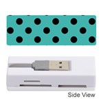 Polka Dots - Black on Verdigris Memory Card Reader (Stick)