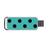 Polka Dots - Black on Verdigris Portable USB Flash (Two Sides)