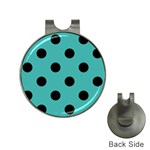 Polka Dots - Black on Verdigris Golf Ball Marker Hat Clip