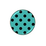 Polka Dots - Black on Verdigris Hat Clip Ball Marker (10 pack)