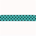 Polka Dots - Black on Verdigris Small Bar Mat