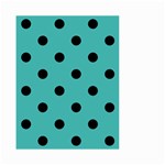 Polka Dots - Black on Verdigris Small Garden Flag (Two Sides)