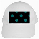 Polka Dots - Teal on Black Black Cap