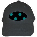 Polka Dots - Teal on Black Black Cap