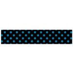 Polka Dots - Cerulean on Black Flano Scarf (Small)