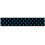 Polka Dots - Cerulean on Black Flano Scarf (Large)