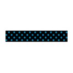 Polka Dots - Cerulean on Black Flano Scarf (Mini)