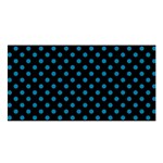 Polka Dots - Cerulean on Black Satin Shawl