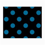 Polka Dots - Cerulean on Black Small Glasses Cloth (2 Sides)