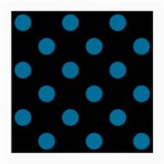 Polka Dots - Cerulean on Black Medium Glasses Cloth