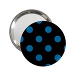 Polka Dots - Cerulean on Black 2.25  Handbag Mirror