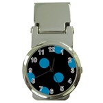 Polka Dots - Cerulean on Black Money Clip Watch