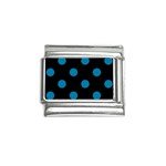 Polka Dots - Cerulean on Black Italian Charm (9mm)