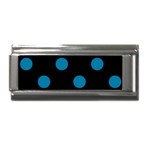 Polka Dots - Cerulean on Black Superlink Italian Charm (9mm)