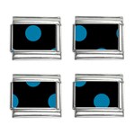 Polka Dots - Cerulean on Black 9mm Italian Charm (4 pack)