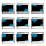 Polka Dots - Cerulean on Black 9mm Italian Charm (9 pack)