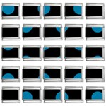 Polka Dots - Cerulean on Black 9mm Italian Charm (25 pack)