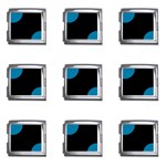 Polka Dots - Cerulean on Black Mega Link Italian Charm (9 pack)