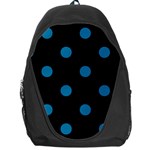 Polka Dots - Cerulean on Black Backpack Bag