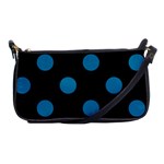 Polka Dots - Cerulean on Black Shoulder Clutch Bag