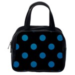 Polka Dots - Cerulean on Black Classic Handbag (One Side)