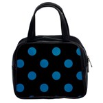 Polka Dots - Cerulean on Black Classic Handbag (Two Sides)