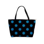 Polka Dots - Cerulean on Black Classic Shoulder Handbag (One Side)