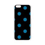 Polka Dots - Cerulean on Black Apple iPhone 6/6S Silicone Case (Transparent)