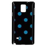 Polka Dots - Cerulean on Black Samsung Galaxy Note 4 Case (Black)