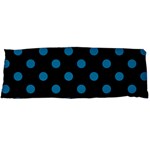 Polka Dots - Cerulean on Black Body Pillow Case (Dakimakura) (One Side)