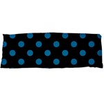 Polka Dots - Cerulean on Black Body Pillow Case Dakimakura (Two Sides)