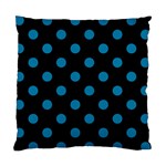 Polka Dots - Cerulean on Black Standard Cushion Case (One Side)