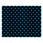 Polka Dots - Cerulean on Black Double Sided Flano Blanket (Large)