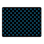 Polka Dots - Cerulean on Black Fleece Blanket (Small) (One Side)