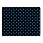 Polka Dots - Cerulean on Black Double Sided Fleece Blanket (Small) (Two Sides)