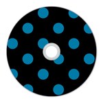 Polka Dots - Cerulean on Black CD Wall Clock