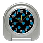 Polka Dots - Cerulean on Black Desk Alarm Clock