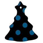 Polka Dots - Cerulean on Black Ornament (Christmas Tree)