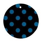 Polka Dots - Cerulean on Black Ornament (Round)