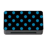 Polka Dots - Cerulean on Black Memory Card Reader with CF