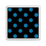 Polka Dots - Cerulean on Black Memory Card Reader with Storage (Square)