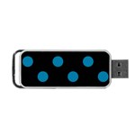 Polka Dots - Cerulean on Black Portable USB Flash (One Side)