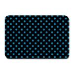 Polka Dots - Cerulean on Black Plate Mat