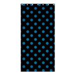 Polka Dots - Cerulean on Black Shower Curtain 36  x 72  (Stall)